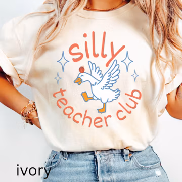 Comfort Colors Silly Teacher Goose Club Shirt Cute Back to School Tee Teacher Appreciation Gift Funny Gift For New Teacher Coquette T-shirt