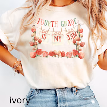 Comfort Colors Fourth Grade Teacher Shirt Back to School 4th Grade Tee Teacher Appreciation Gift Cute Elementary School First Grade T-Shirt