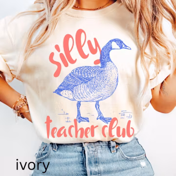 Comfort Colors Silly Teacher Goose Club Shirt Cute Back to School Tee Teacher Appreciation Gift Funny Gift For New Teacher Coquette T-shirt