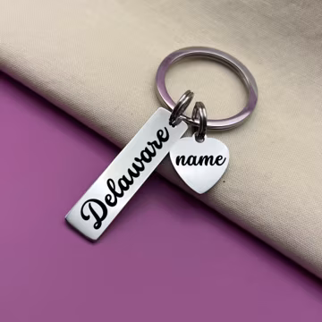 Custom Delaware Stainless Steel Keychain: Personalized Souvenir