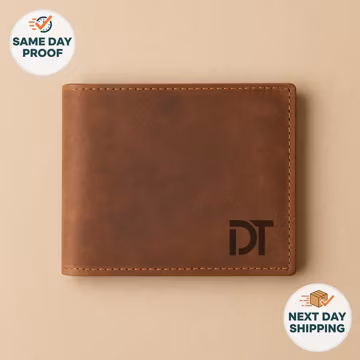 Personalized Leather Wallet β Custom Engraved Gift for Him