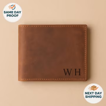 Personalized Leather Wallet – Custom Engraved Christmas Gift