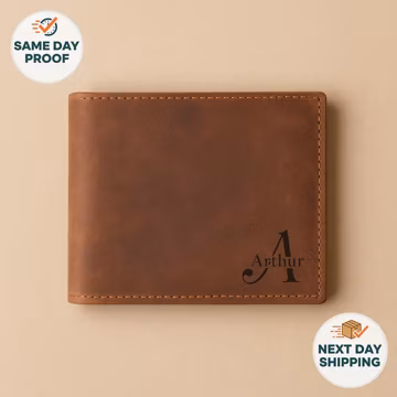 Personalized Leather Wallet – Custom Engraved Christmas Gift