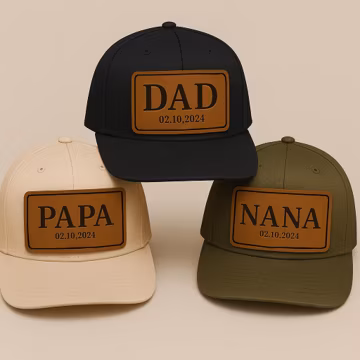 Custom Leather Patch Dad Hat, Dad Est. 2025 Hat, Personalized Dad Trucker Hat, Unique Father’s Day Gift, New Dad or Birthday Gift for Him