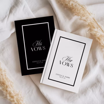 Custom His and Her Vow Books, Elegant Wedding Keepsake, Personalized Ceremony Gift, Romantic His and Hers Hardcover Vow Book Set