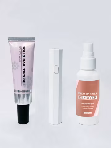 3-in-1 Solid Nail Glue Kit | UV Lamp, Safe Nail Remover|HB01H