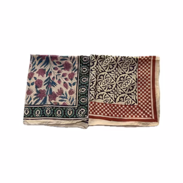 100% Cotton Bandanas, Bohemian Style Cotton Neck Scarf, Boho Soft Cotton Bandana, Block Print Face Mask, Multi Use (2pcs)