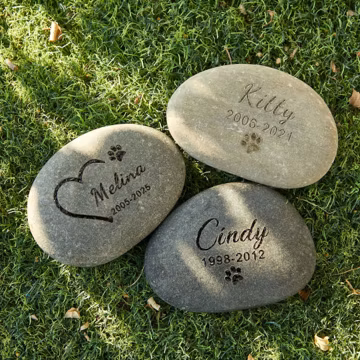 Personalized Pet Memorial Stone,Custom Pet Keepsake,Remembrance Gift,Natural River Rock Memorial,In Memory of Cat or Dog,Animal Lover
