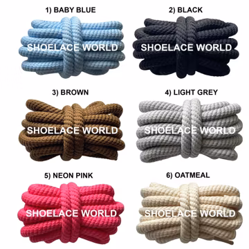 Thick Double Rope Premium Shoelaces 9-9.5mm Laces Ships Out From The USA Next Day