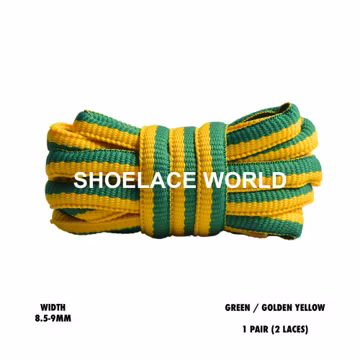 Green / Golden Yellow Premium Thick Oval Shoelaces 8.5-9mm Compatible SB Replacement Dunk Laces Ships Out From The USA Next Day