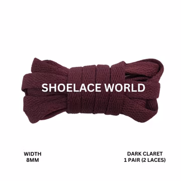 Dark Claret Classic Flat Shoelaces 5/16 Inch 8mm Laces Ships Out From The USA Next Day