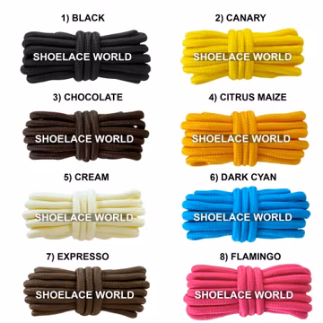Thick Round Shoelaces 6mm Classic Colorful Laces Ships Out From The USA Next Day