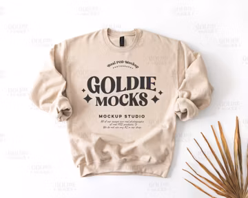 Gildan SF000 Sand Sweatshirt Mockup | SF000 Sand Beige Crewneck Flat Lay Mock-up | Real Flatlay Mock | Simple Minimal Basic Boho Aesthetic