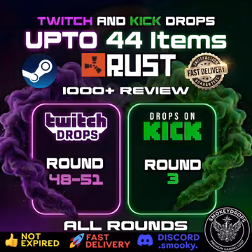 Rust Twitch Drops & Kick Drops All Rounds | Rust Game Items Skin Bundle, Fast Delivery