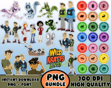 Instant Download Wild Kratts PNG Bundle - Digital File