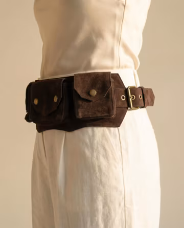 Handmade Leather Utility Belt: Hip Bag, Travel Pocket, Festival Accessory