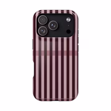 Burgundy Vertical Stripe Phone Case | Magnetic Impact-Resistant Case| iPhone Samsung Galaxy