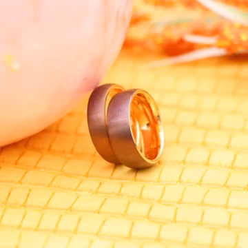 Rose Gold Promise Ring, Men's Rose Gold Ion Plated Tungsten Carbide Wedding Bands, Tungsten Wedding Band,4mm Rose Gold Wedding Band Women's,