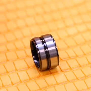 2 Tone Couples Ring, Custom Engraved Ring, Promise Rings, Wedding Bands for Couple, Men's Tungsten Wedding Band, Men's Black Wedding Band,