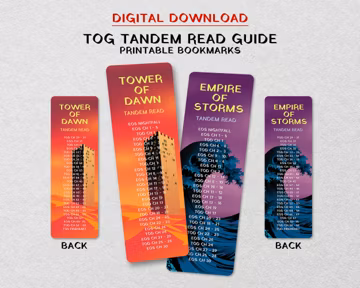 Throne of Glass - Tandem Read Bookmarks, Tower Of Dawn, Empire of Storms, Sarah J. Maas, EOS, ROD, SJM