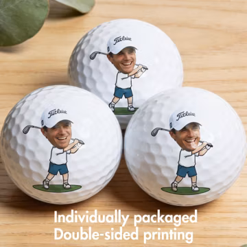 Custom Cartoon Golf Balls, Funny Birthday Golf Ball, Unique Golfer Present, Dad & Husband Personalized Gift, Groomsmen Gift, Wedding Gift