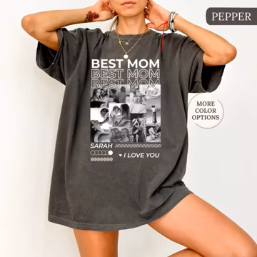 Comfort Colors® Custom Best Mom Photo Shirt, Mom Gift From Kids, Personalized Mom Picture Tee, Customized Mom Tshirt,Mom Tee With Kids Names
