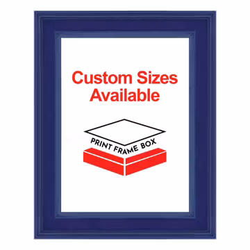 Hand Painted Navy Wood Picture Frame, Modern Vintage Style, Custom Sizes Available