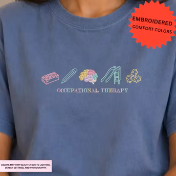 Occupational Therapist Embroidered Shirt, Minimalist OT Month TShirt, COTA Graduation Gift, Therapy Student Outfit