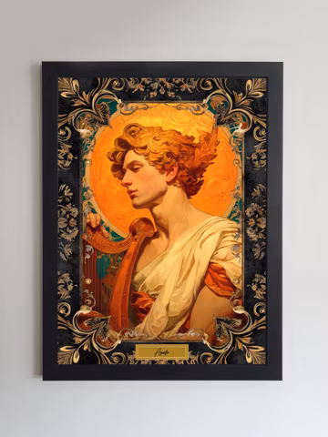 Apollo God of sun, music, poetry, and prophecy Poster | Greek Mythology Wall Art | Ancient Greece Illustration | Epic Hero Print |