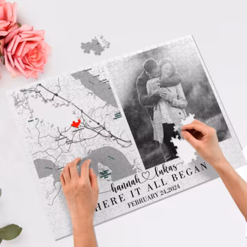 Custom Map Jigsaw Puzzle: Personalized Location Gift