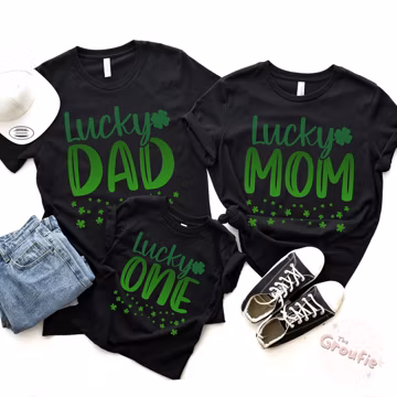 Lucky One 1st Birthday Shirt, Shamrock Family Matching Tee, St Patricks Cake Smash Outfit
