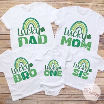 Lucky One 1st Birthday Shirt, Shamrock Rainbow Family Matching Tee, St Patricks Outfit