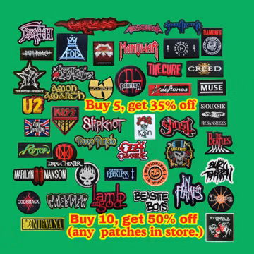 Rock Music Patch – Heavy Metal Sew or Iron-On Badge for Jacket, Hat, Backpack