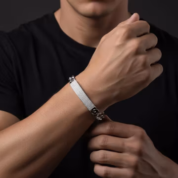 Men's Gift, Men’s Moissanite Cuban Bracelet | 316L Stainless Steel Chain | Iced Out Jewelry | Luxury Gift for Boyfriend