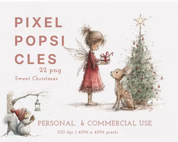 Vintage Christmas Animal Prints: Winter Nursery Art (PNG, JPG Digital Download)