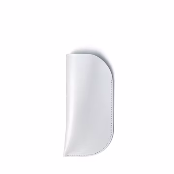 White Leather Glasses Case | Slim Cowhide Eyewear Pouch