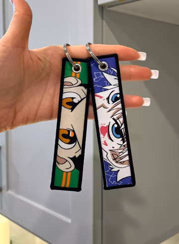 Anime Jet Tag Embroidered Keychain