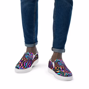 Trippy Slip on Shoes Festival Wear Men Rave outfit men Festival Gear Rave Shoes