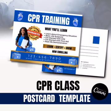 CPR Flyer TEMPLATE / DIY Medical Service Flyer/ First Aid Flyer / Medical Template / Postcard / Medical Template / Health Flyer / CLass