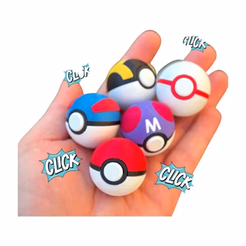Pokeball Clicker Fidget Toy – Retro Gamer Desk Toy – Great Ball Master Ball Styles – Keychain Option – Gift for Pokémon Fan
