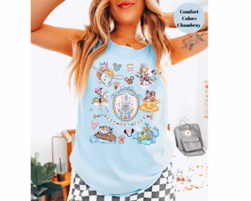 Comfort Colors Coquette Bow Disney Best Day Ever Tank Top, Disney Family Vacation Tank, Disneyworld Mickey and Friends Tank Top, Disney Tank