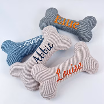 Personalized Bone Pet Toy, Custom Embroidered Dog toy, Pet Name toys, Gift for Pet Owner, New Puppy Gift, Gift for Dog Mom, Birthday gift
