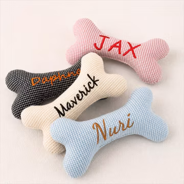Personalized Bone Pet Toy, Custom Embroidered Dog toy, Pet Name toys, Gift for Pet Owner, New Puppy Gift, Gift for Dog Mom, Birthday gift