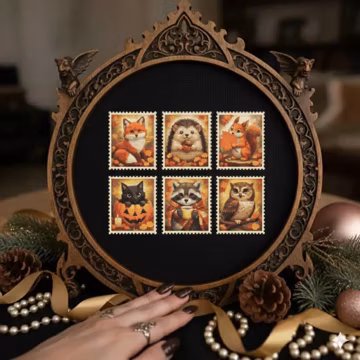 Autumn woodland friends cross stitch pattern pdf collection- cozy moments in frame - perfect gifts
