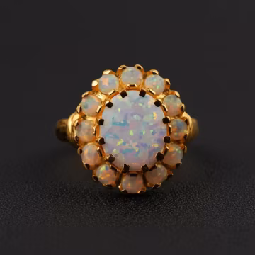 14K Gold Sterling Silver Fire Opal Ring: Oval Cut Engagement Promise Ring