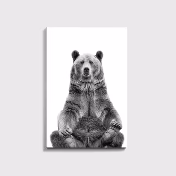 Bear Canvas, Bear Wall Art, Grizzly Bear Print, Bear Black White Photo, Bear Poster, Woodland Wall Art, 24x36 Print, Hunting Canvas Wall Art