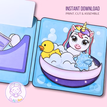 Unicorn Paper Dollhouse Printable: DIY Quiet Book Activity (Digital Download)