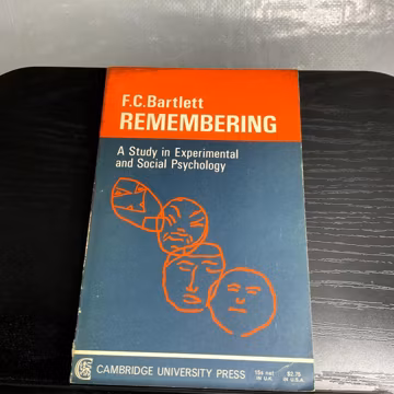 Remembering F.C. Bartlett 1967 First Paperback Edition Psychology Classic