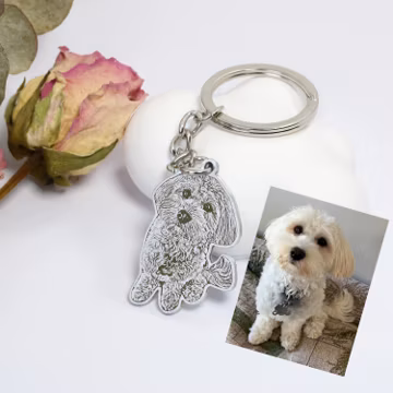 Personalized Pet Portrait Keychain,Custom Pet Photo Keychain,Actual Pet Keyring,Pet Memorial Gift,Dog Cat Pet Lover Gift,Pet Loss,Dog Mom
