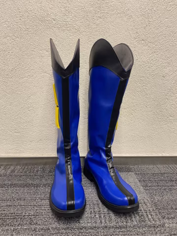 Made to order Custom Made Hand Made X-Men Wolverine Shoes Cosplay Shoes Boots Customized Size Men Costume Shoes Blue
